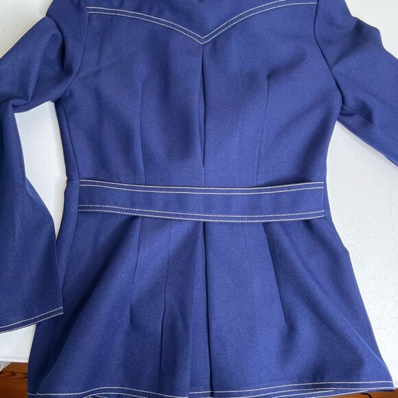 Vintage 70s Jerell of Texas Blue Sleeveless Jumpsuit Jacket Women Size 7 Western - Picture 11 of 16